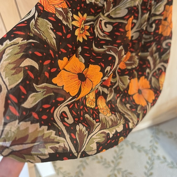 Verb by Pallavi  Singhee Vibrant floral dress with beaded sleeves. 100% viscose - Picture 4 of 6